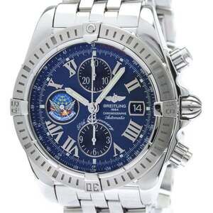 BREITLING Chronomat Evolution Blue Impulse Mens Watch A13356 Polished